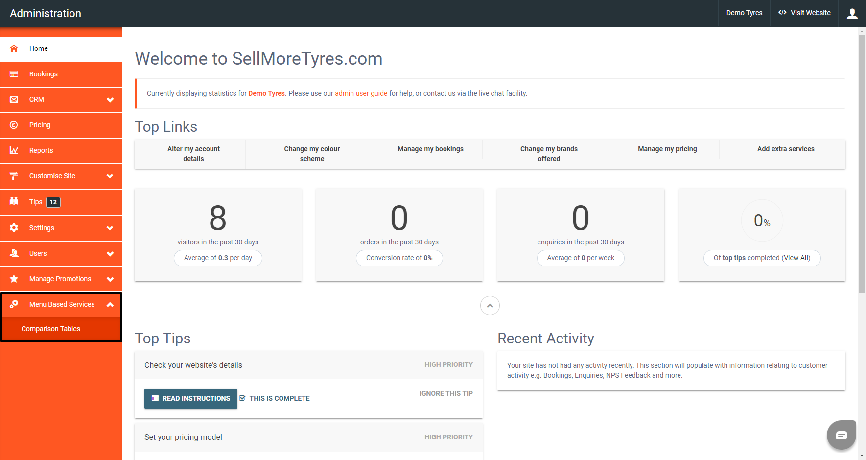 Setting Up Comparison Table Image 1