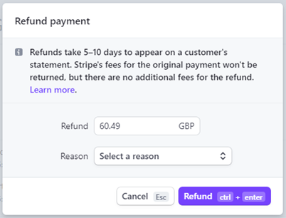 Stripe Refund Payment Image